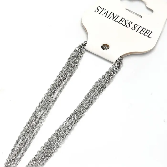 Collier à chaîne en acier inoxydable, collier à câble fin, 17.5-20 pouces, pour femmes et hommes, 5 