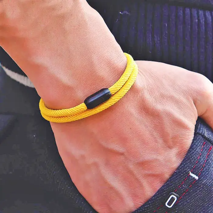 Mode corde Bracelet Homme attirer aimant Braclet Hombre acier inoxydable Braslet