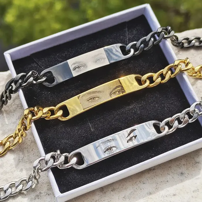 Bracelet à maillons cubains personnalisés pour hommes et femmes