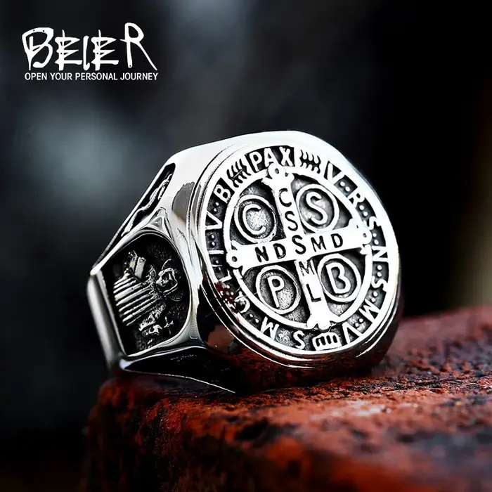 BEIER – bague CSSML en acier inoxydable pour hommes