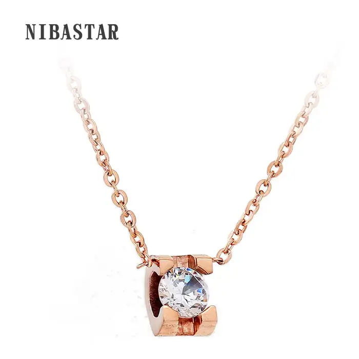 Collier ras du cou en acier inoxydable pour femme, bijoux en or rose, document SION L, cristal, mode, nouveauté