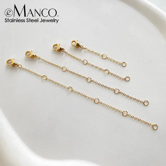 Prolongateurs de collier et de bracelet en acier inoxydable avec anneau de chaîne réglable pour femmes élégantes occasions spéciales