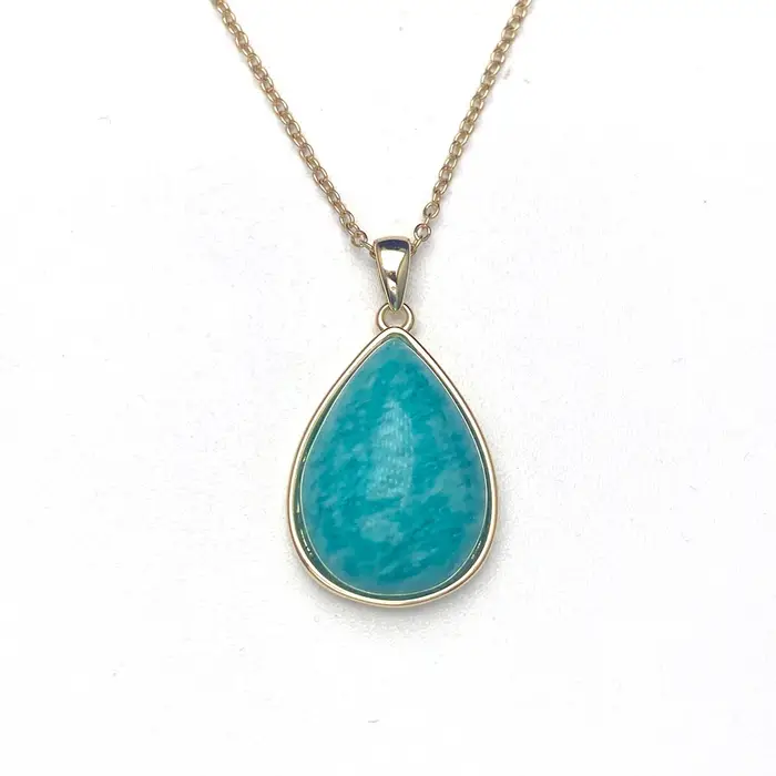 Élégant pendentif en amazonite naturelle
