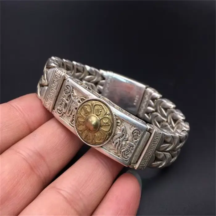 Maichuang/Tibétain argent incrusté Bracelet mode bracelets personnalité charme bijoux fabrication exquise hommes femmes Couple cadeau