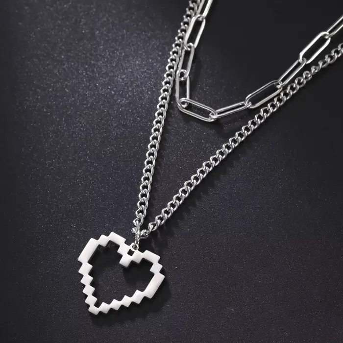Collier à trois couches en acier inoxydable pour hommes et femmes, hip hop, collier cubain, tour de 