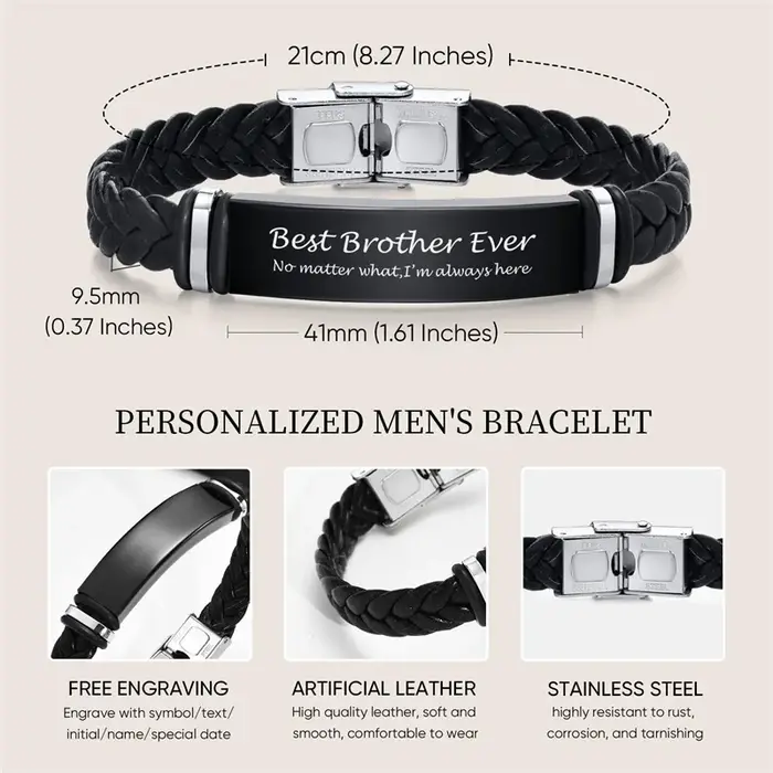 Bracelet en cuir personnalisé pour homme