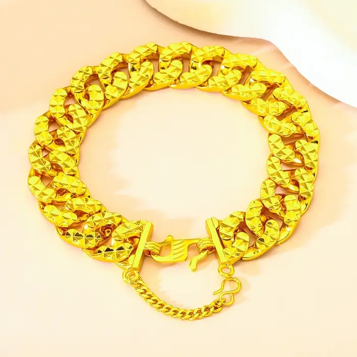 Bracelet en or véritable 24 carats pur 9999