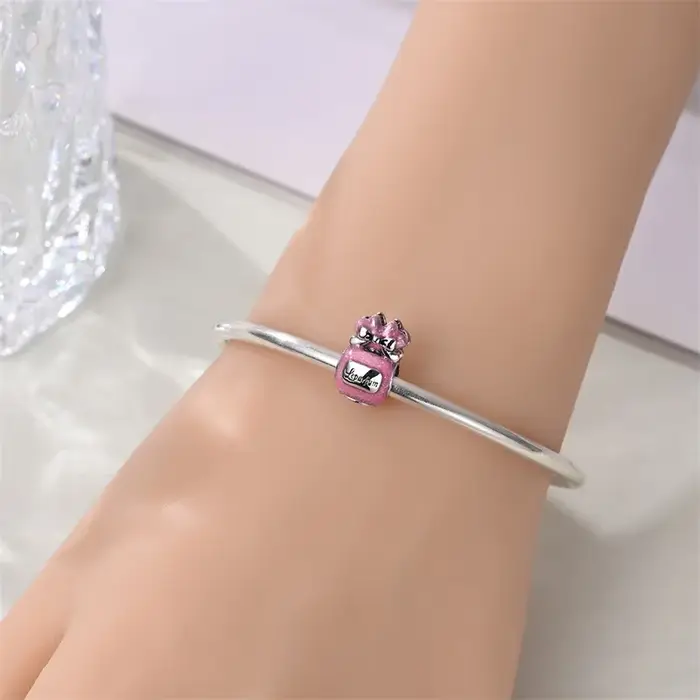 Breloques de luxe en argent sterling 925 en forme de flacon de parfum Princesse Française pour femmes occasions spéciales bijoux élégants à faire soi-même