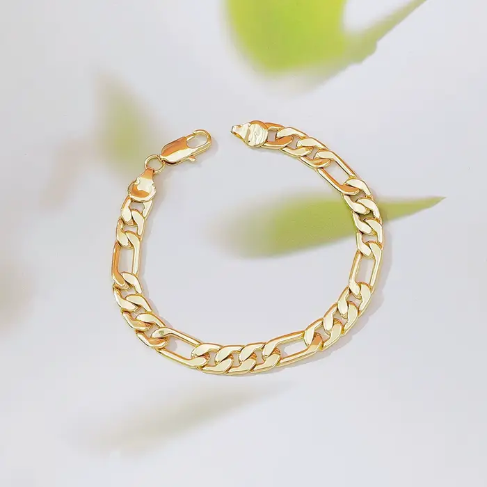 Bracelet plat de luxe en or véritable 24 carats 9999 pour hommes et femmes, bracelet Boss, bijou en or simple et élégant.