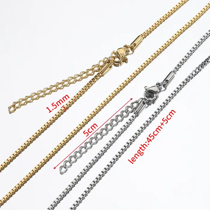 Chaînes de perles en acier inoxydable pour bijoux DIY classiques box beaded sequins snake lips chain pour femmes hommes occasions spéciales quotidiennes