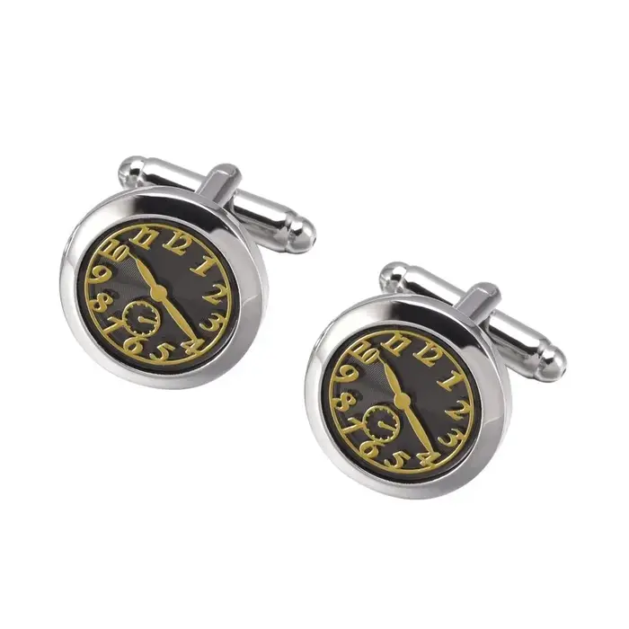 Boutons de manchette de montre de luxe pour hommes horloges françaises accessoires de chemise daffaires bijoux cadeaux de fête de mariage occasions spéciales