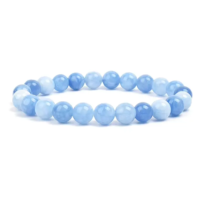 Bracelet de perles naturelles en pierre semi-précieuse pour homme femme et unisexe, avec améthystes, aigues-marines, jades, agates, corde élastique pour tous les styles et occasions