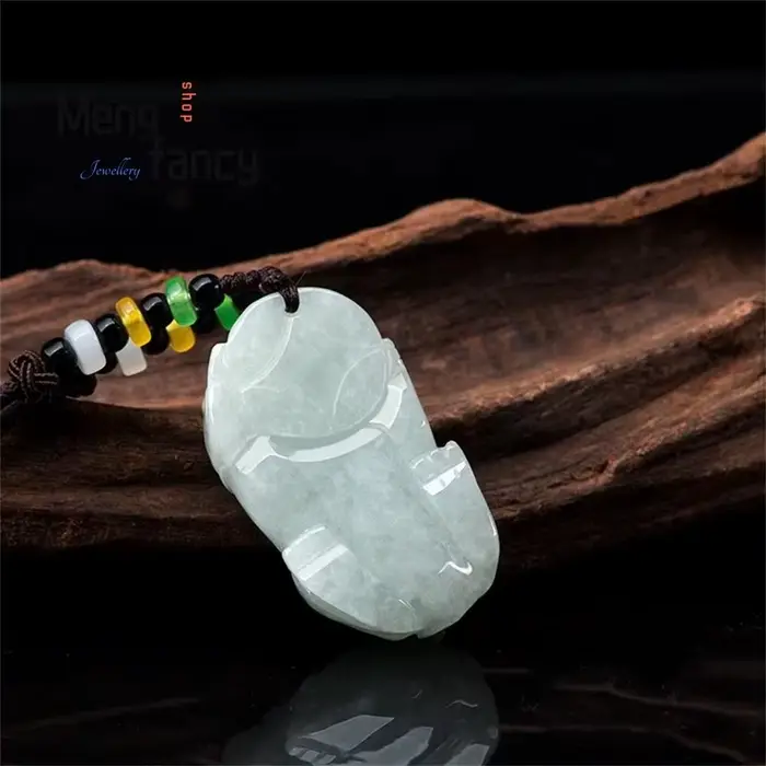 Pendentif en jadéite Ruyi Pixiu naturel du Myanmar, graveur exquis, mascottes, meilleure vente, bijoux fins à la mode, cadeau de vacances