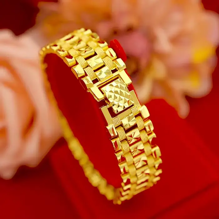 Bracelets en or jaune pur pour femmes et hommes