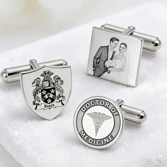 Boutons de manchette personnalisés avec photo pour hommes