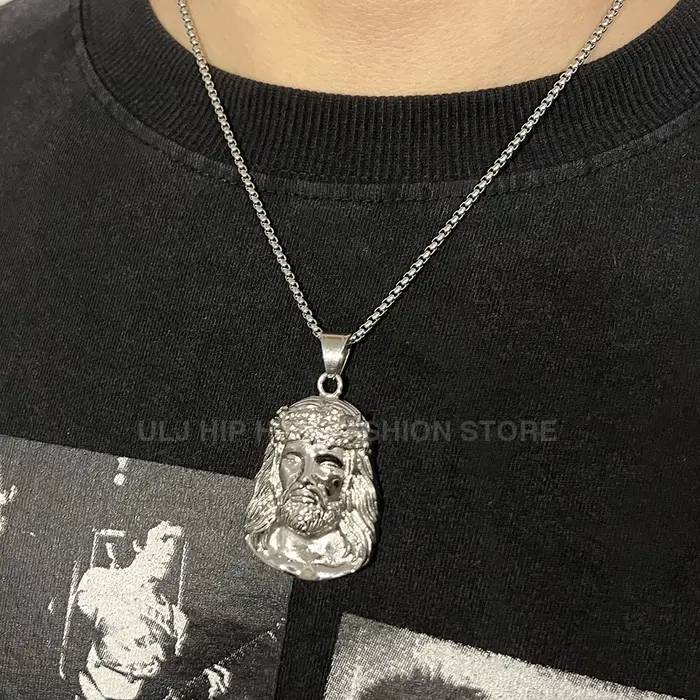 ULJ hommes Hip Hop rappeur populaire collier cléopâtre religieux jésus Portrait pendentif pour femme