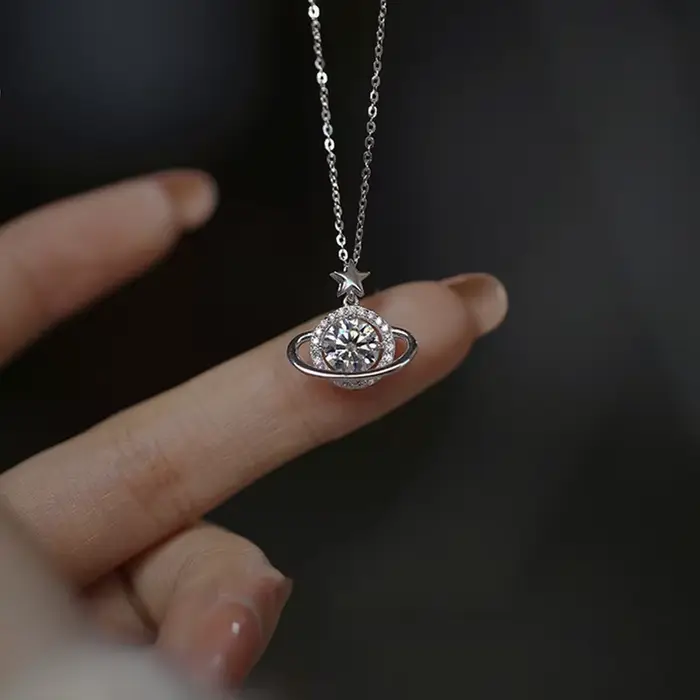 Collier planète en argent Sterling 925