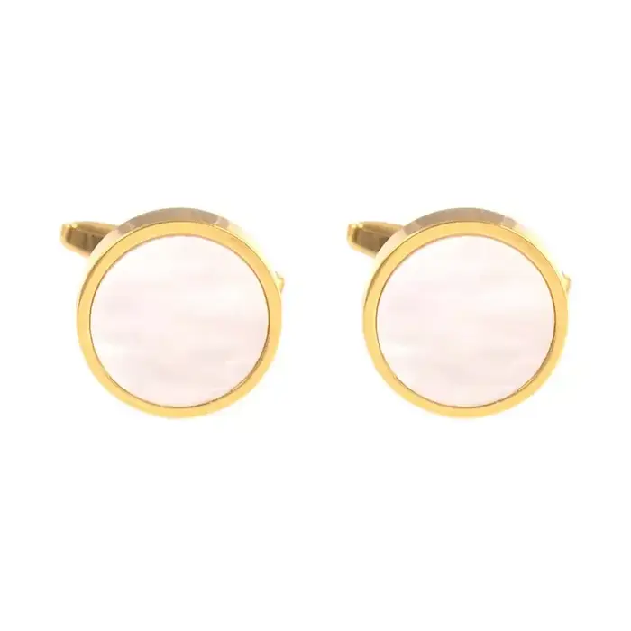 Boutons de Manchette Élégants en Or et Perles Simulées pour Hommes Occasions Formelles Mariage Affaires