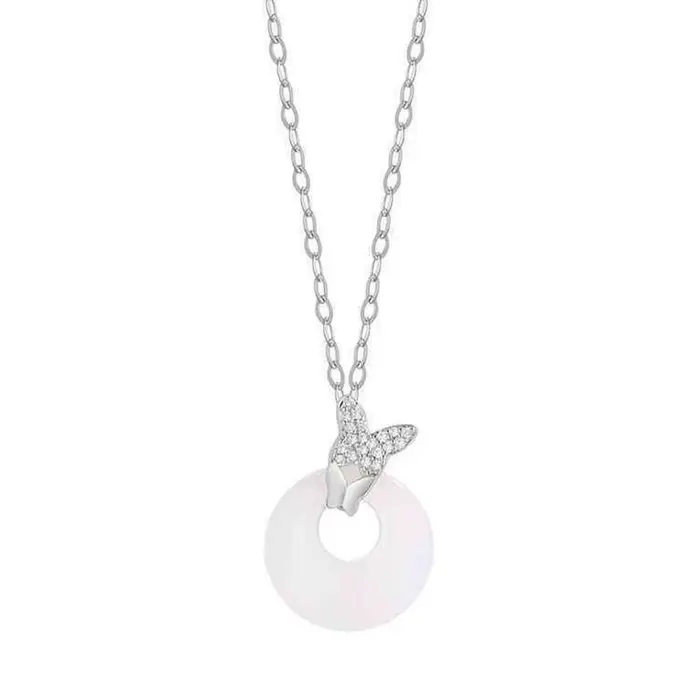 Collier Cadenas Papillon Amour Paix pour Femme, Nouveau Style Chinois, Chaîne de Clavicule, Cadeau pour Meilleure Amie ou Petite Amie, Style Doux et Frais
