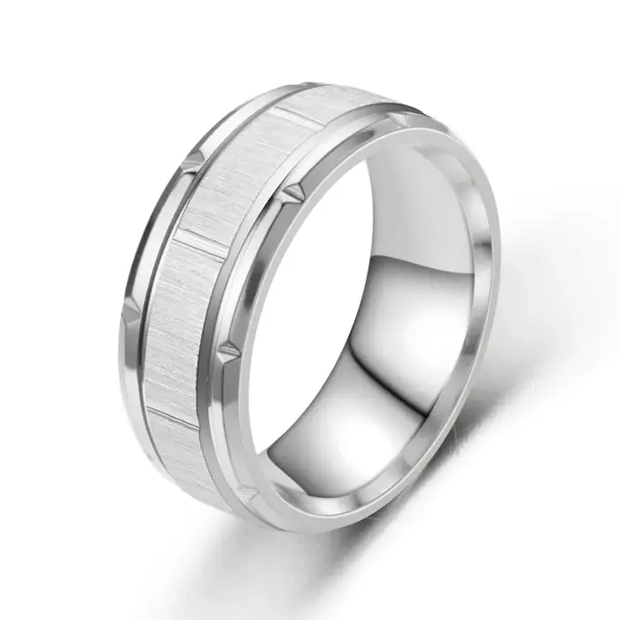 Bague chevalière en acier inoxydable pour hommes et adolescentes, design irrégulier, bijou de rencontres, alliances de mariage pour diverses occasions