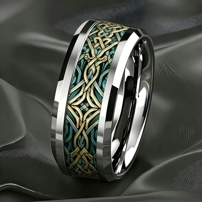 Bague vintage Viking en acier inoxydable