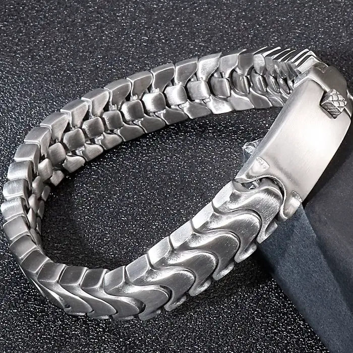 Bracelet homme brossé pour hommes 12MM mat solide acier inoxydable