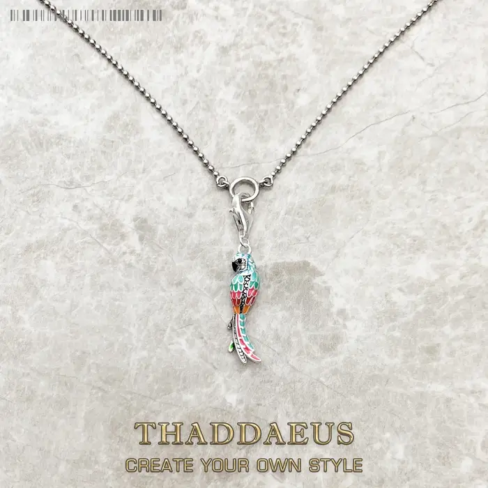 Collier à breloques perroquet paradis oiseau été tout nouveau bijoux de mode Europe 925 en argent St