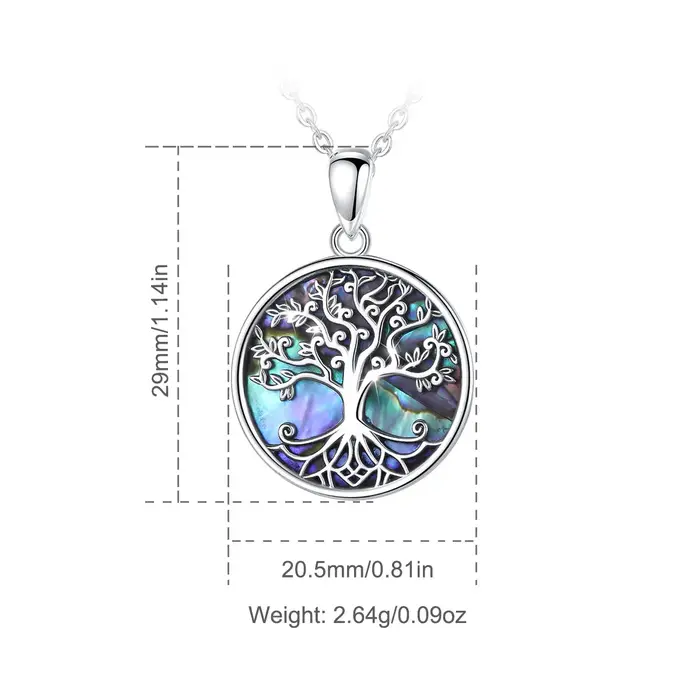 Collier en argent sterling 925 avec pendentif arbre de vie élégant pour femmes occasions spéciales fête cadeau