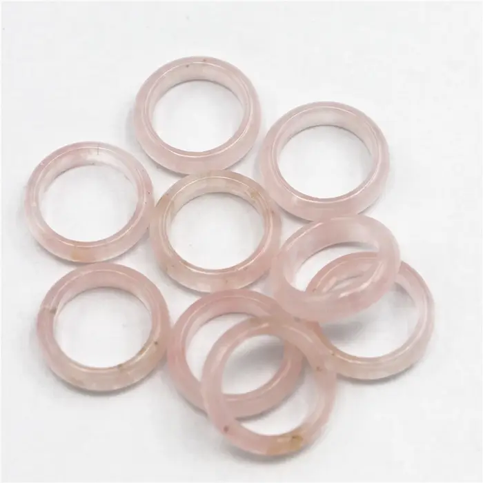 Bague en quartz rose naturelle pour hommes et femmes, bijou de mode avec pierres semi-précieuses pour occasions spéciales et tous les jours