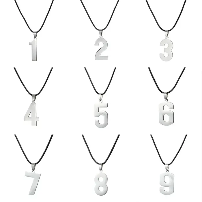 Collier pendentif en chiffres arabes 0-9