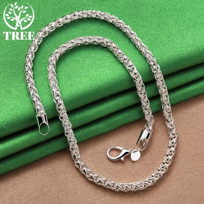 ALITREE-Collier en ULde chanvre en argent regardé 925 pour hommes et femmes, bijoux de fiançailles de mariage, cadeaux de Noël, mode de fête, 8mm