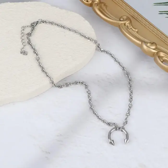 Collier punk hip-hop à rivets en acier titane pour homme et femme occasions spéciales gothique Y2K