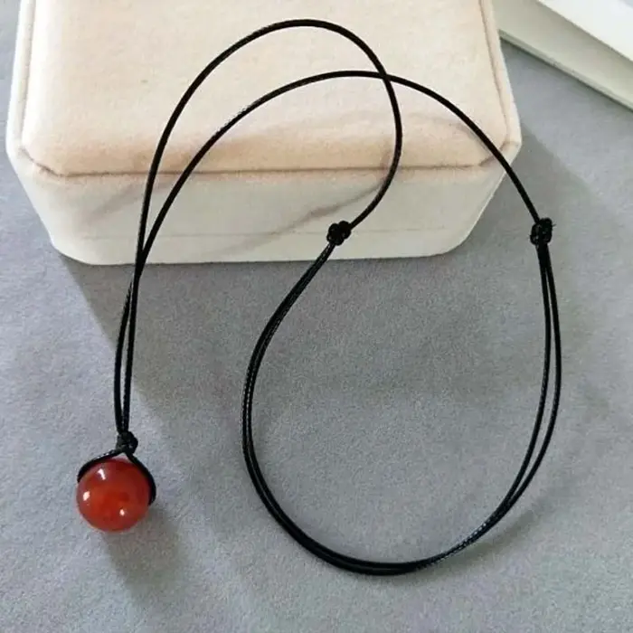 Collier d'agate en pierre naturelle pour hommes et femmes