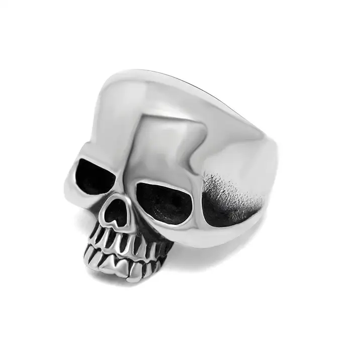 Bague gothique Simple en forme de crâne pour hommes, couleur or/noir/argent, en acier inoxydable, mo