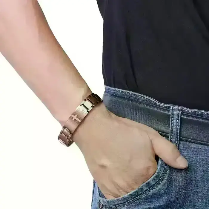 Bracelets magnétiques pour hommes, en cuivre pur, accessoires de bijoux pour course à pied, sport, g