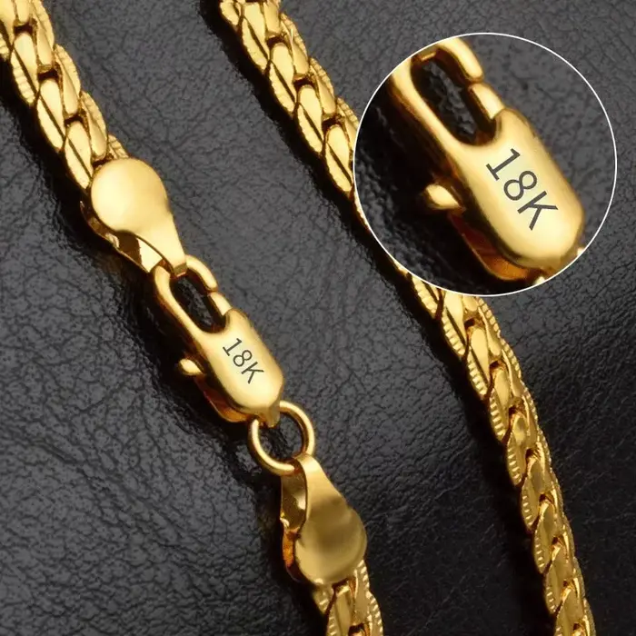 Collier latéral complet en or et argent 18K pour femmes et hommes, bijoux de mariage et occasions spéciales
