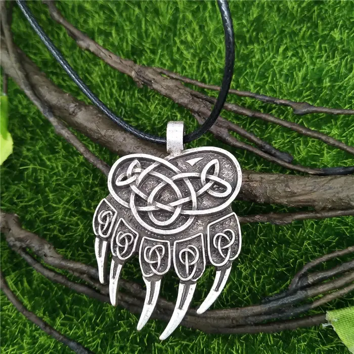 Collier homme pendentif patte d'ours Talisman amulette Veles dieu slave ancien