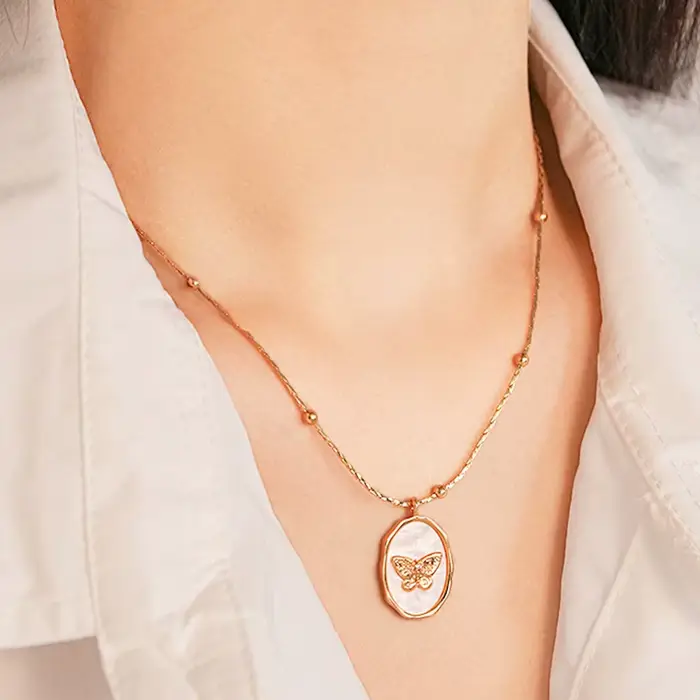 Collier personnalisé avec photo ouvrable coquille blanche papillon bijoux ras-du-cou cadeaux de famille occasions spéciales momentos précieux