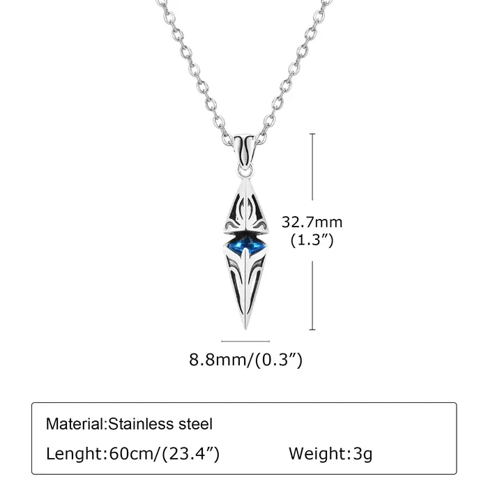 Collier torques en acier inoxydable avec pierre bleue pour homme cadeau occasion spéciale anniversaire fête des pères
