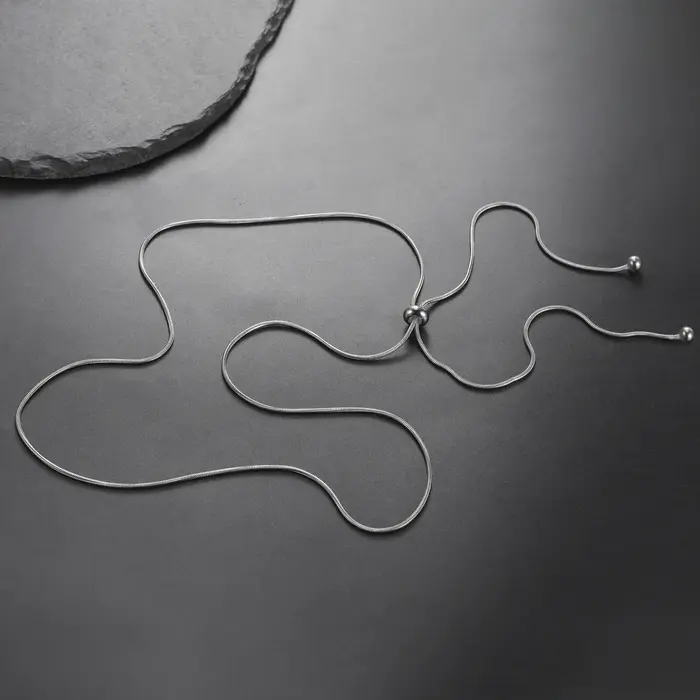 Collier chaîne serpent de 80 CM de Long, cadeau pour femmes et hommes, en acier inoxydable, couleur 