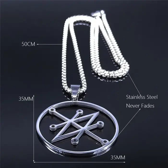 Collier Pendentif Azazel Sigil en Acier Inoxydable pour Hommes et Femmes Occasions Spéciales Fiançailles Mariage Anniversaire
