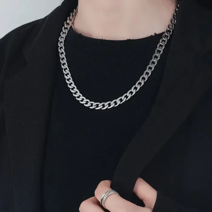 Luxkisskids – Collier Long en acier inoxydable pour homme et femme