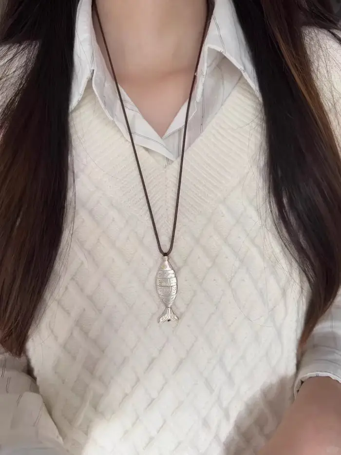 Boho Vintage hommes collier réglable en cuir véritable cordon