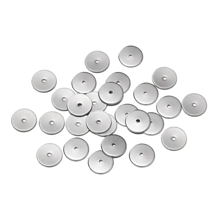 Perles d'espacement ronds et plates en acier inoxydable pour la création de bijoux pour femmes occasions spéciales