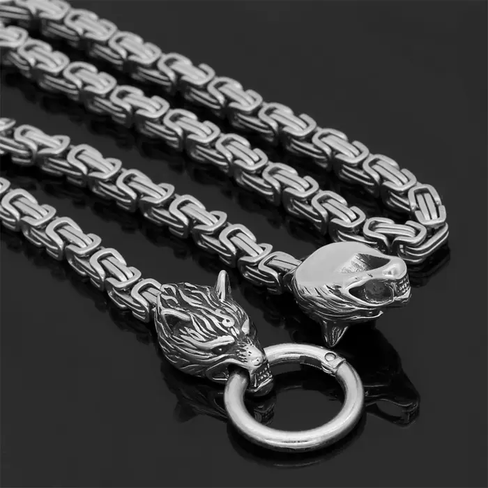 Collier loup celtique nordique pour hommes