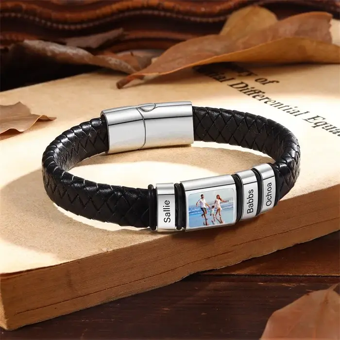 Bracelet photo personnalisé pour hommes