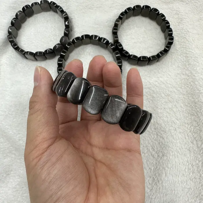 2023 nouvelle pierre d'obsidienne 9 × 14mm perles mode énergie Bracelet naturel pierres précieuses b
