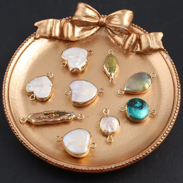 Connecteurs de bijoux baroques colorés en perles naturelles, 5 pièces, haute qualité, aléatoires, pour la fabrication de bijoux, accessoires de collier à faire soi-même