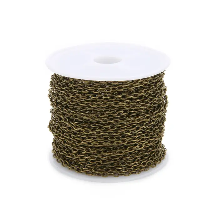 Chaîne de collier plaquée or/argenté/Bronze/noir, 5-10yards, pour la fabrication de bijoux, chaînes 
