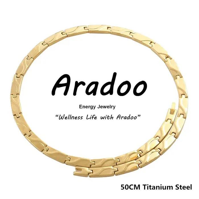 Collier magnétique en titane et acier Aradoo design minimaliste bijou homme occasion spéciale partie tracker fitness